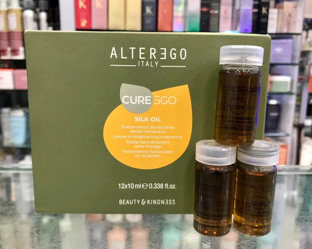 便宜生活館【免沖洗護髮】艾特伊果 ALTEREGO 閃閃發光絲綢精萃露10ml*5瓶(送滴頭) 受損毛燥髮/柔順光澤/保濕修護專用 全新公司貨 (可超取)