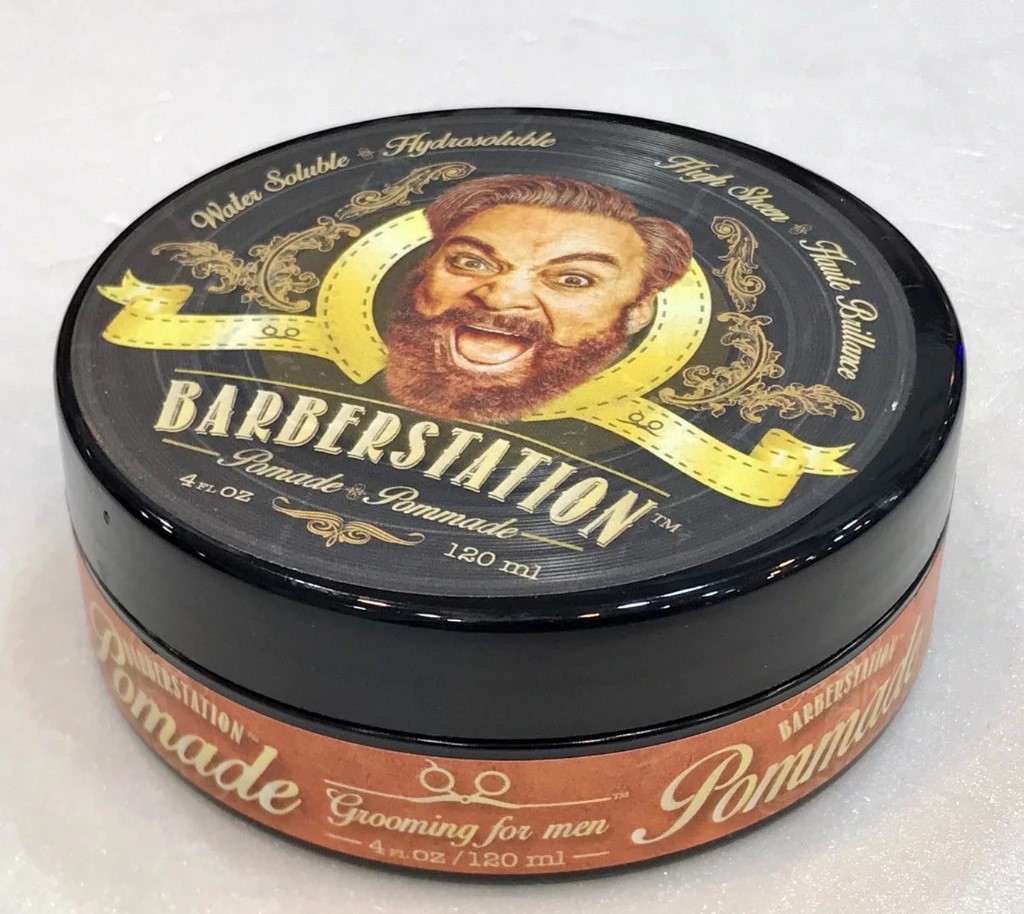 【造型品】巴博士 Barberstation 硬漢髮油(紅)Pomade 120ml 經典龐畢度、飛機油頭造型 (可超取)